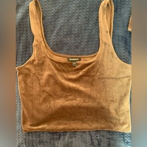Brown velour crop tank. Size Large.